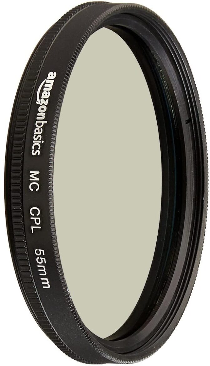Amazon Basics Circular Polarizer Camera Lens Filter - 55 mm