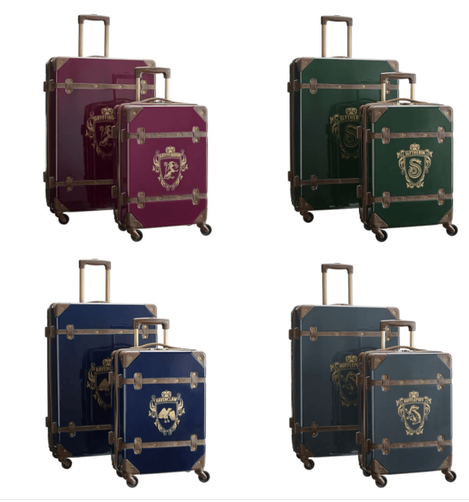 Harry Potter Hard-Sided Checked Carry on Spinner Suitcase Set Gryffindor Slytherin Ravenclaw Hufflepuff
