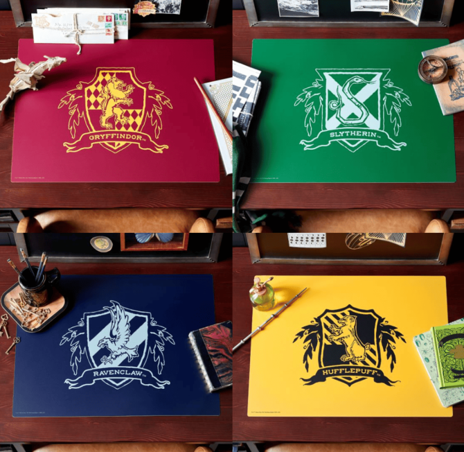 Harry Potter House Desk Mats Gryffindor Slytherin Ravenclaw Hufflepuff