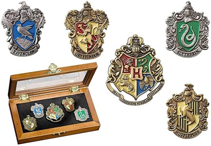 Hogwarts House Crest Pins by The Noble Collections