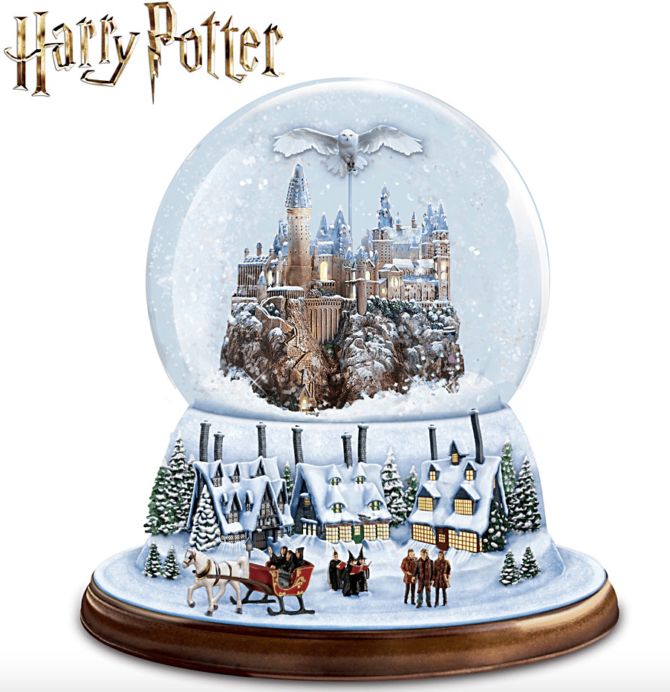 "I'd Rather Stay At Hogwarts" Rotating Musical Glitter Globe