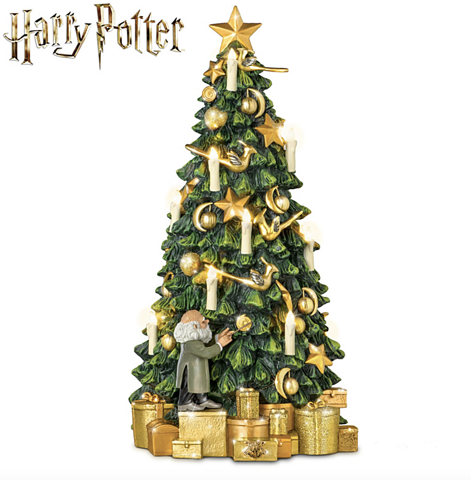 Harry Potter Spells Square Red 3" Metal Ornament Black Background Christmas Tree 