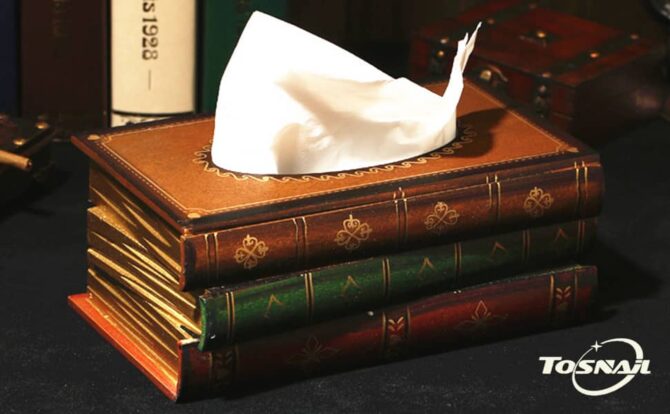 Tosnail Elegant Wooden Antique Book Tissue Holder Dispenser / Novelty Napkin Holder