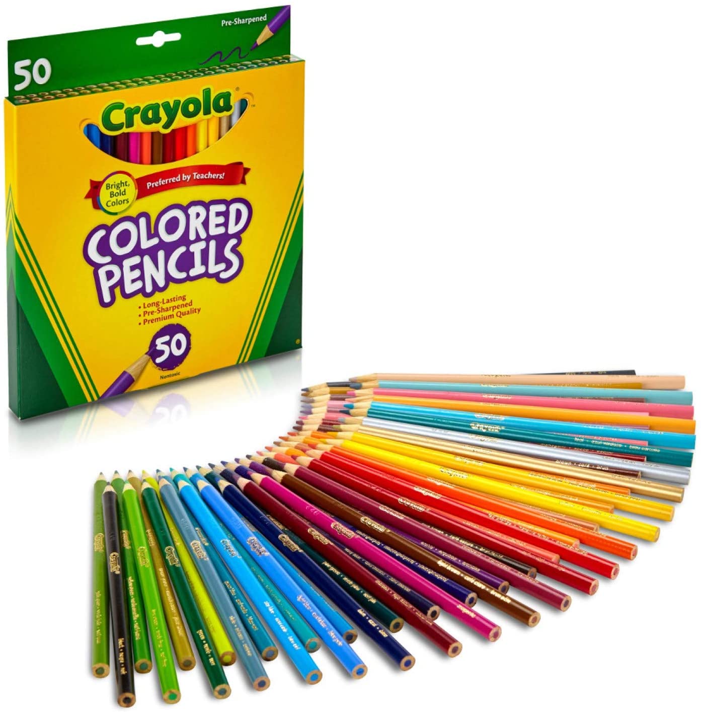 Crayola Colored Pencils, Assorted Colors, 50 Count | Amazon Stocking Stuffers | Stocking stuffers For Adults | stocking stuffers for men | mens stocking stuffers | Stocking stuffers for her | Stocking stuffers for guys | Cheap stocking stuffers | Best stocking stuffers | Stocking stuffers for wife | stocking stuffer gifts | Best stocking stuffers