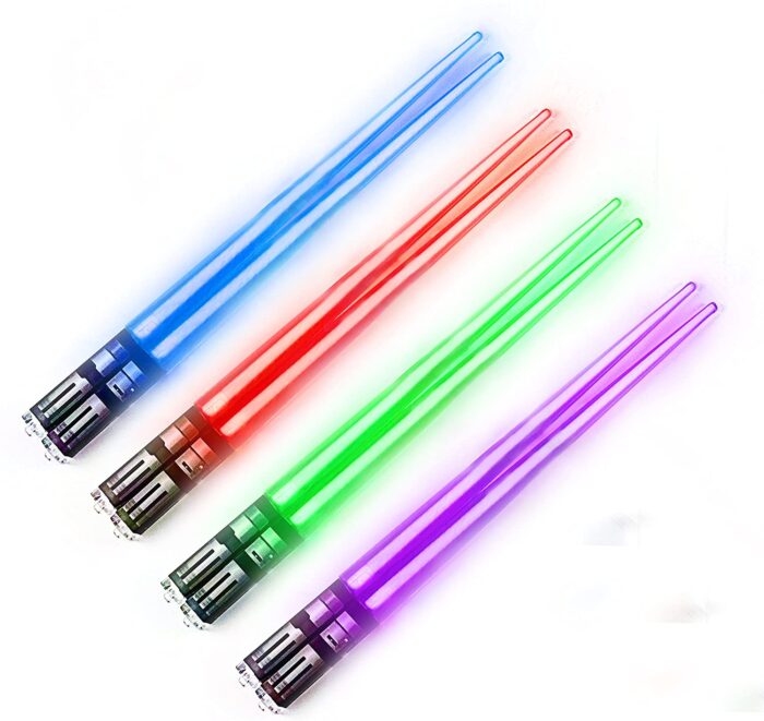 Light Up LightSaber Chopsticks by Chop Sabers (4 Pairs, Red, Blue, Green, Purple) 