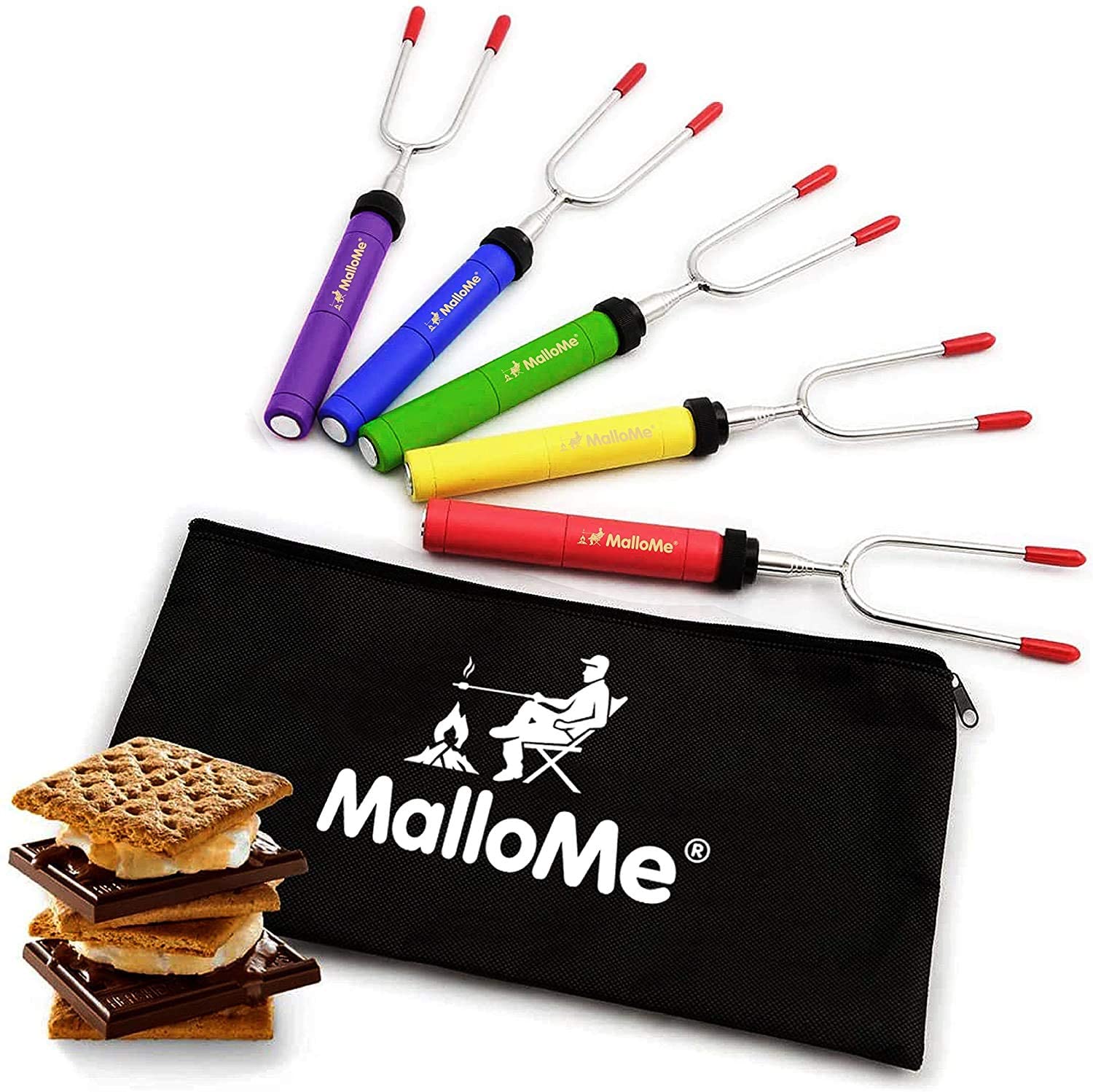 MalloMe Premium Marshmallow Roasting Sticks Set of 5 Smores Skewers & Hot Dog Fork Amazon Stocking Stuffers | Stocking stuffers For Adults | stocking stuffers for men | mens stocking stuffers | Stocking stuffers for her | Stocking stuffers for guys | Cheap stocking stuffers | Best stocking stuffers | Stocking stuffers for wife | stocking stuffer gifts | Best stocking stuffers