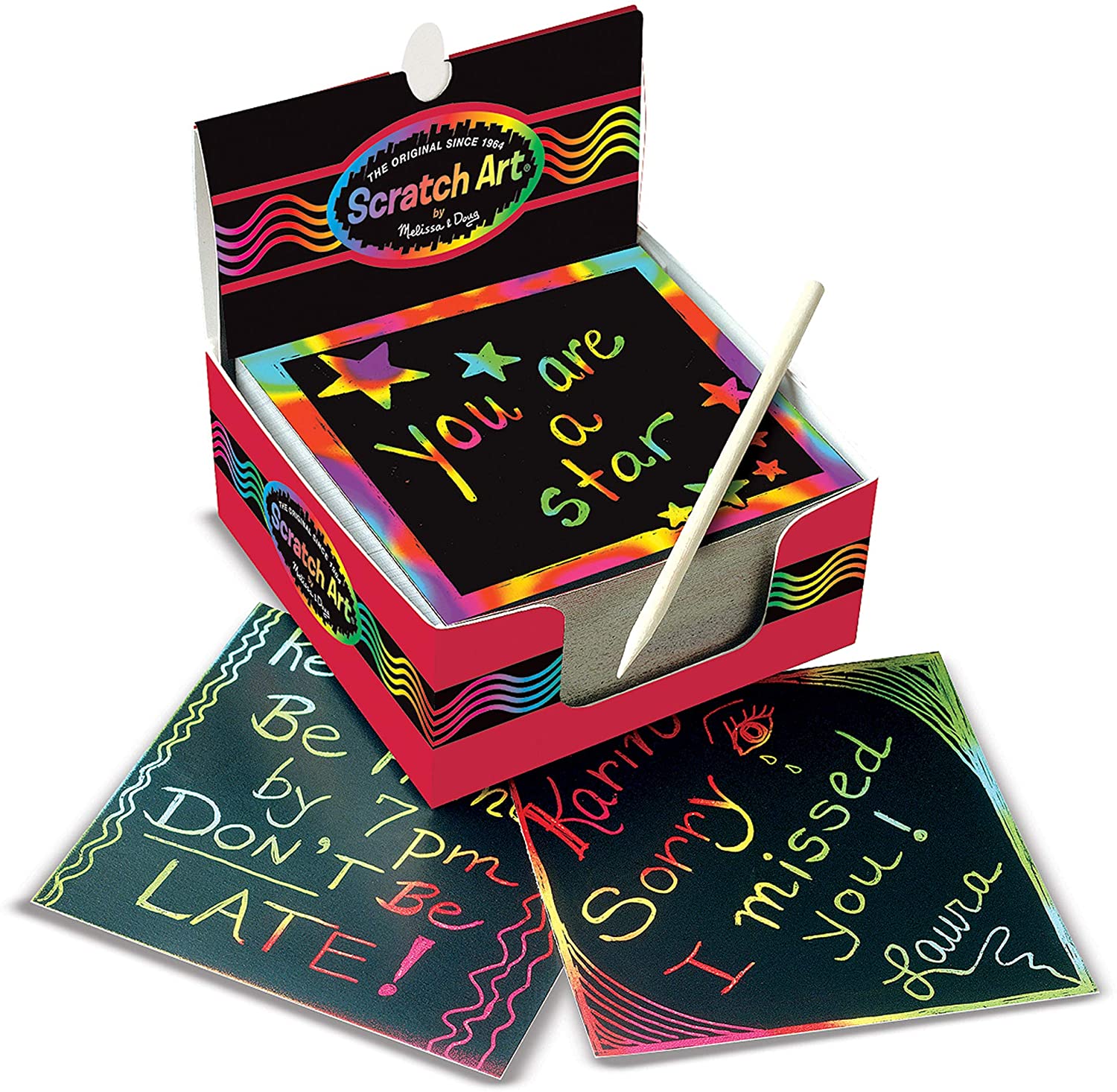 Melissa & Doug Scratch Art Rainbow Mini Notes (125 ct) With Wooden Stylus | Amazon Stocking Stuffers | Stocking stuffers for adults | stocking stuffers for men | mens stocking stuffers | Stocking stuffers for her | Stocking stuffers for guys | Cheap stocking stuffers | Best stocking stuffers | Stocking stuffers for wife | stocking stuffer gifts