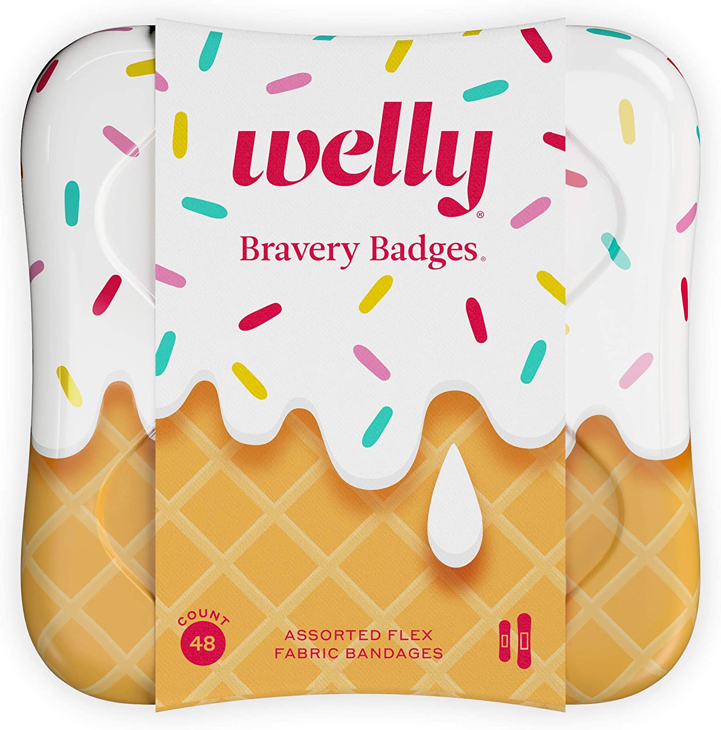 Welly Bandages | Adhesive Flexible Fabric Bravery Badges | Assorted Shapes for Minor Cuts, Scrapes, and Wounds |  Kids Stocking Stuffers