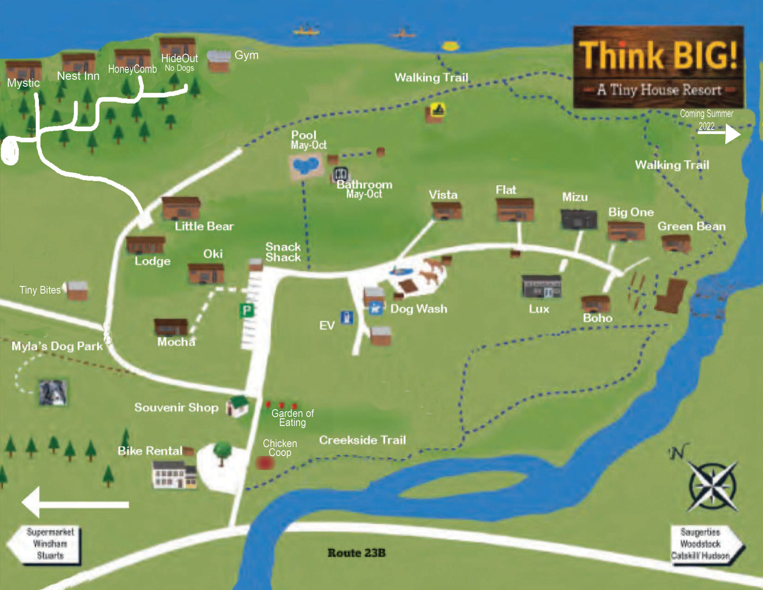 a tiny house resort map