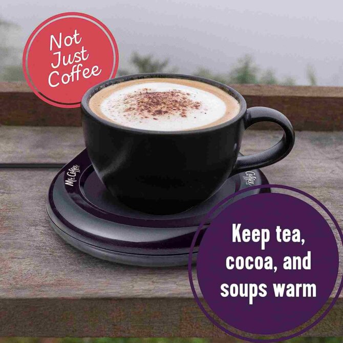 Mr. Coffee Mug Warmer for Coffee and Tea, Portable Cup Warmer for Travel