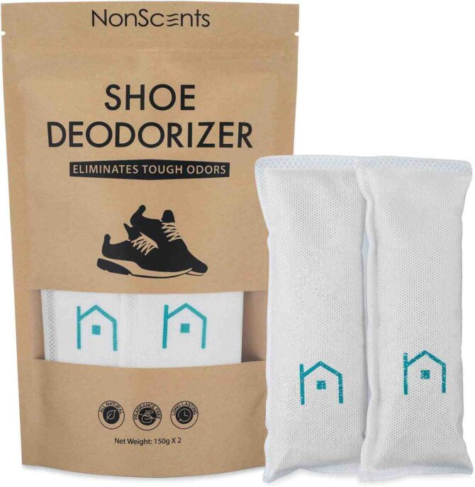 NonScents Shoe Deodorizer pods (2-Pack) - Odor Eliminator, Freshener for Sneakers, Gym Bags, and Lockers