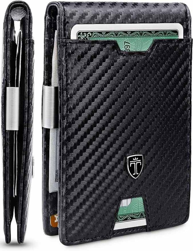 TRAVANDO Mens Slim Wallet with Money Clip