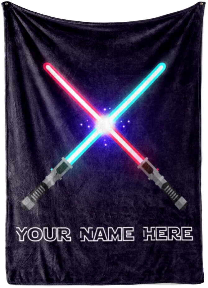 Star Wars Personalized Lightsaber Theme Fleece Throw Blanket