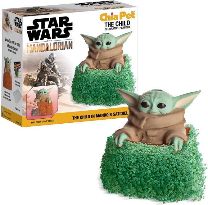 Chia Pet Star Wars the Child in Mandos Satchel with Seed Pack, Decorative Pottery Planter