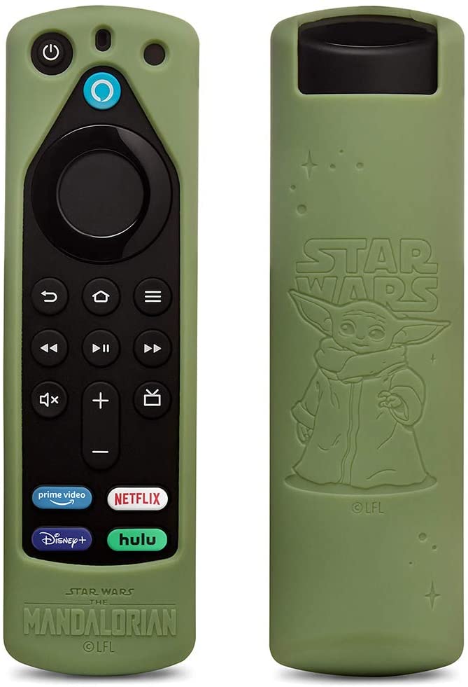 Fire TV Stick (3rd Gen) with Alexa Voice Remote (includes TV controls) + Star Wars The Mandalorian remote cover (Grogu Green)