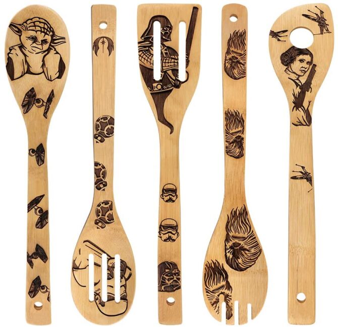 Star Wars Burned Wooden Bamboo Spoons 