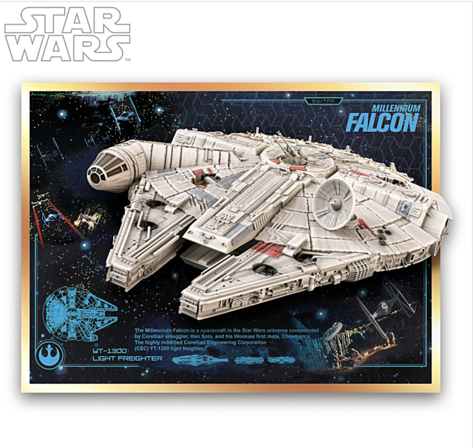 Star Wars Millennium Falcon Illuminated Musical Wall Sculpture