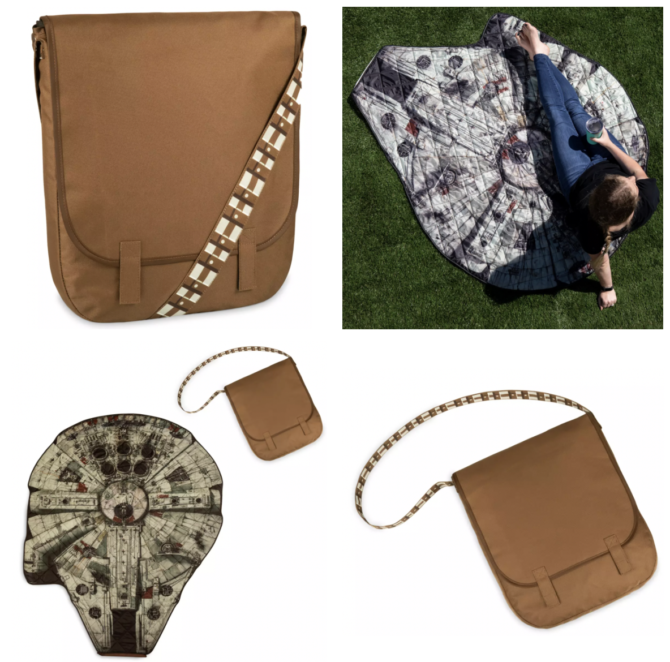 Star Wars Millennium Falcon Picnic Blanket and Chewbacca Messenger Bag