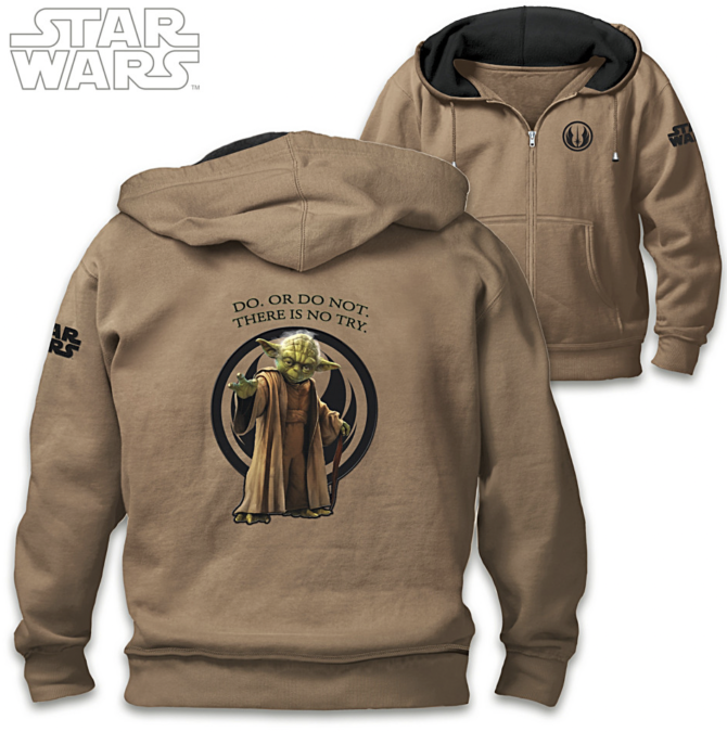 Star Wars Yoda Men's Full-Zip Hoodie With Quote