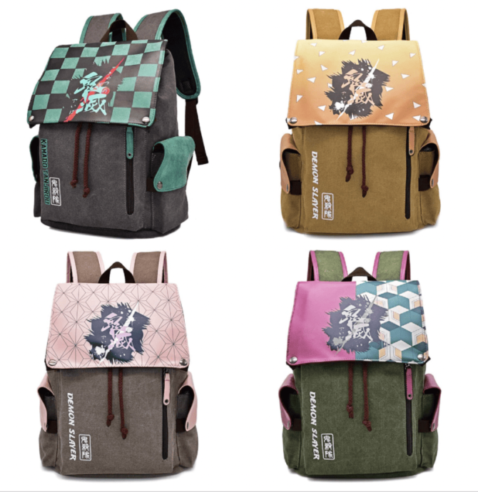 Demon Slayer Kimetsu no Yaiba Backpack Tanjiro Zenitsu Nezuko Giyu