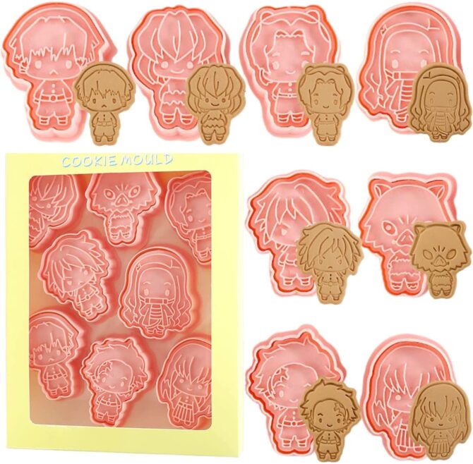 Demon Slayer Kimetsu no Yaiba Cookie Cutter 8 Cookie Stamp Cookie Mold