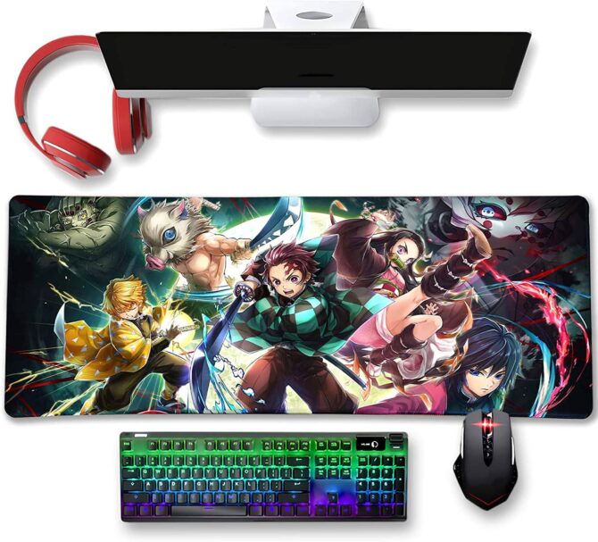 Demon Slayer Kimetsu no Yaiba Large Mouse Pad Tanjiro Zenitsu Nezuko Giyu Hand Demon Rui