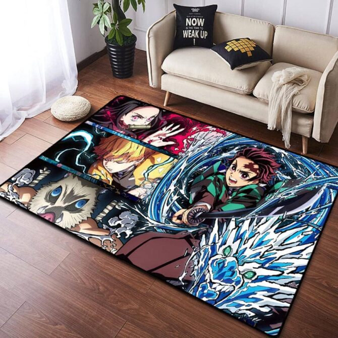 Demon Slayer Kimetsu no Yaiba Rug Tanjiro Nezuko Inosuke Zenitsu