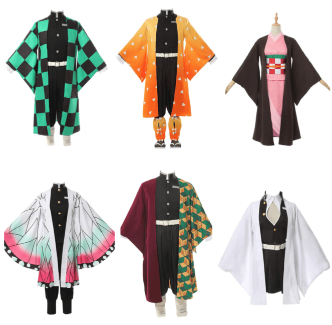 Demon Slayer Kimetsu no Yaiba Tanjiro Zenitsu Nezuko Shinobu Giyu Mitsuri Cosplay Halloween Costume