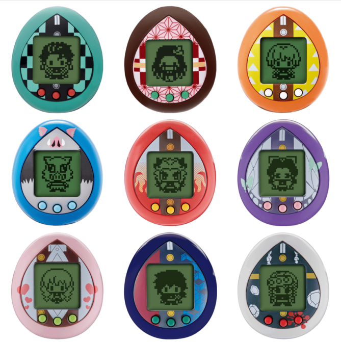 Demon Slayer Kimetsu no Yaiba Tamagotchi Tanjiro, Nezuko, Inosuke, Zenitsu, Rengoku, Shinobu, Mitsuri, Giyu, Tengen