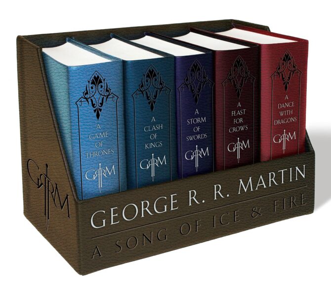 A Game of Thrones Book Series Leather Bound _ A Clash of Kings _ A Storm of Swords _ A Feast for Crows _ A Dance with Dragons Song of Ice and Fire Series
