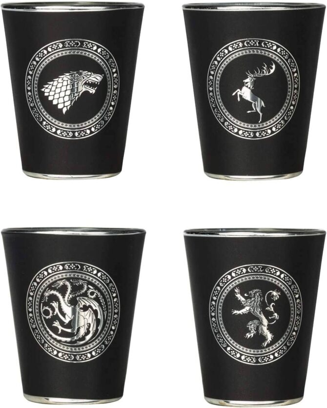 Game of Thrones House Sigil Shot Glass Set by Rabbit Tanaka