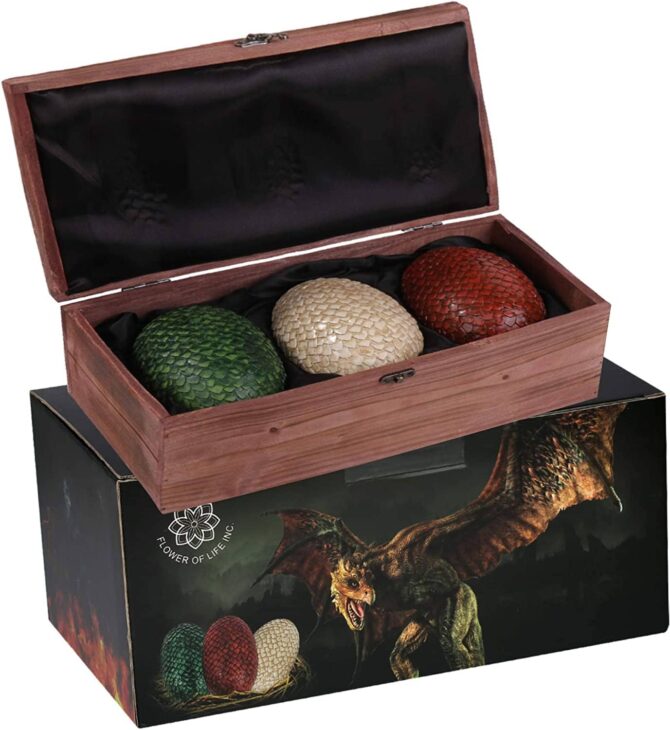 Game of Thrones Dragon Eggs in Wooden Crate - Set of 3 by FOLE