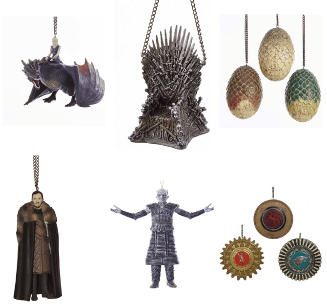 Game of Thrones House of the Dragon Christmas Tree Ornaments Holiday Daenerys Targaryen Drogon - Iron Throne - Dragon Eggs - Jon Snow - Night King White Walkers - House Sigils