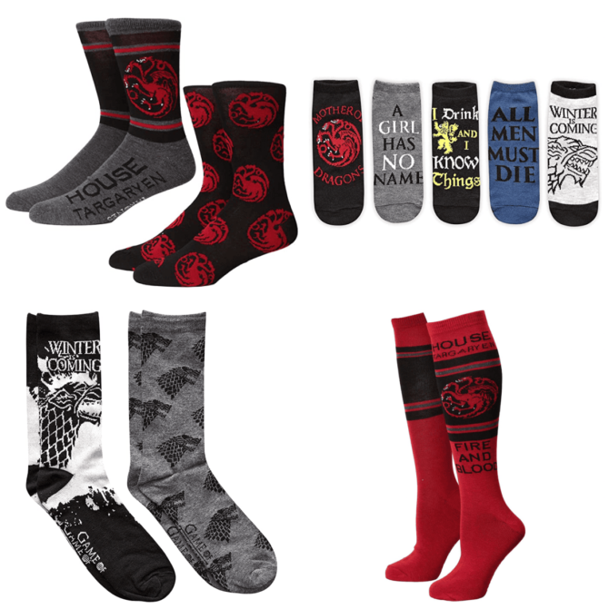 Game of Thrones Socks House of the Dragon House Targaryen Stark Winter is Coming