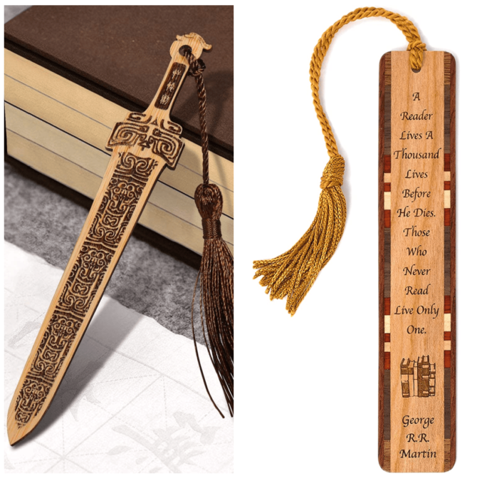 Game of Thrones Sword Bookmark Tassle House of the Dragon George R.R. Martin Reading Quote Wooden Bookmark