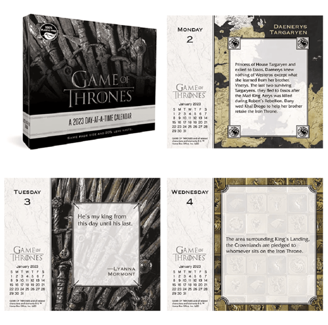 2023 Game of Thrones Day-at-a-Time Box Calendar