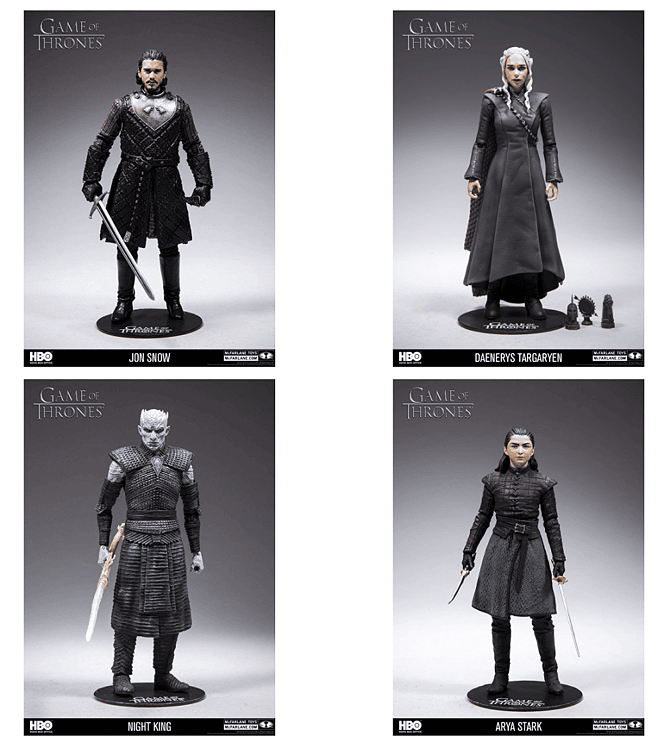 McFarlane Toys Game of Thrones Action Figures - Jon Snow - Daenerys Targaryen - Night King - Arya Stark