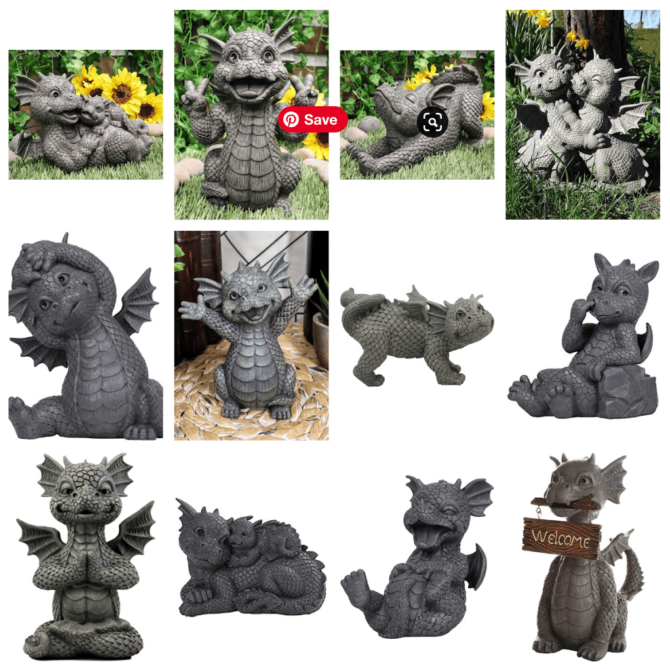 Baby Dragon Garden Sculptures / Statues