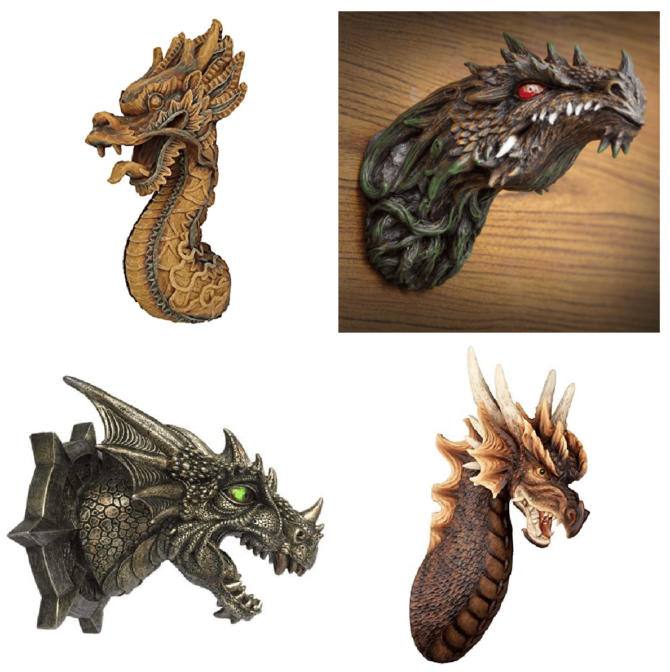 Dragon Head Wall Sculptures