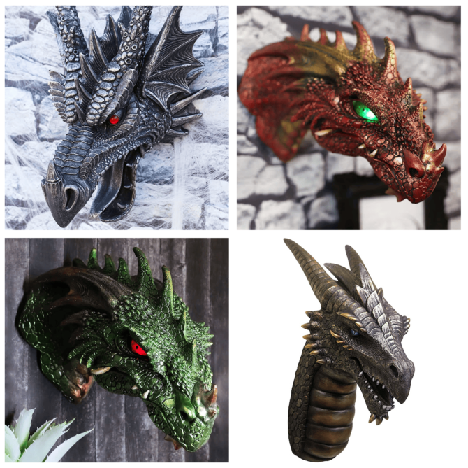 Dragon Head Wall Sculptures