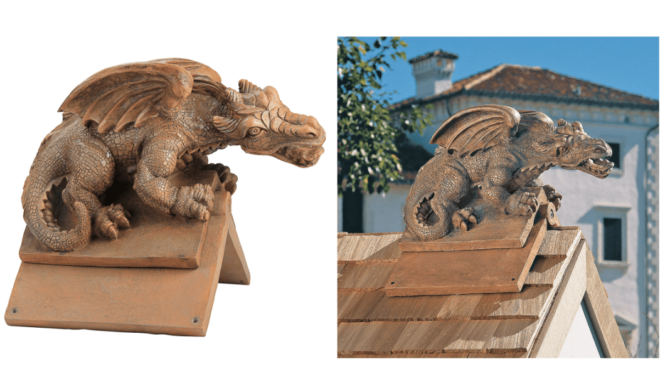 Dragon Sculptural Roof Cresting - Terra Cotta By Design Toscano