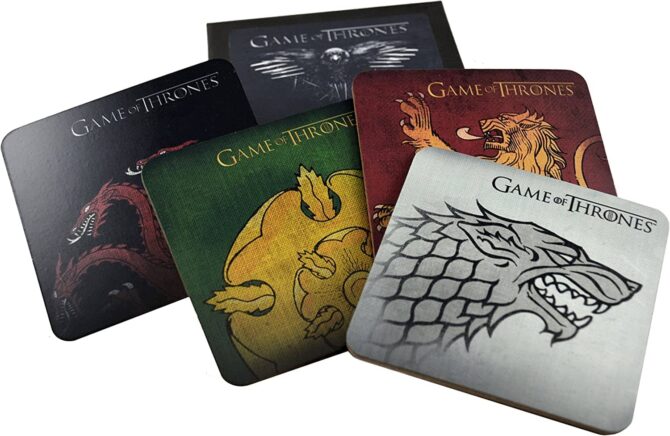 Game Of Thrones Coasters by Nerd Block House Emblems Set of 4