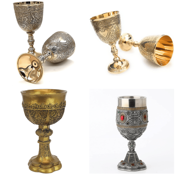Vintage Gold Chalice Goblets