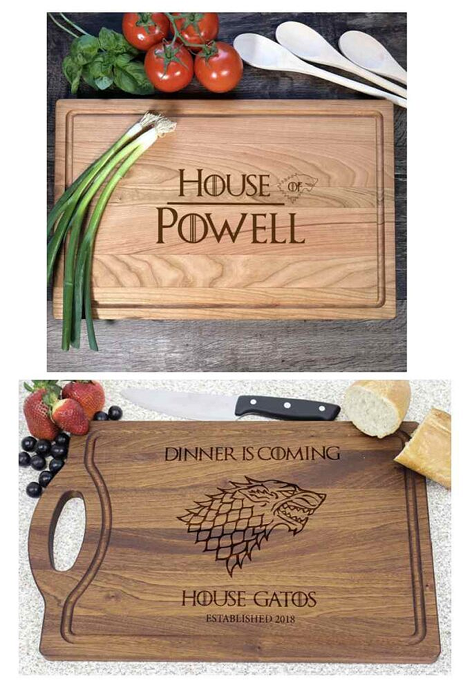 Game Of Thrones Cutting Board Personalized - Top: (Version 1) | Bottom: (Version 2) Game Of Thrones Cutting Board Personalized