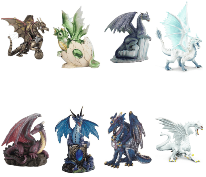 Dragon Display Figures - Steampunk Dragon - Green Dragon - Ice Dragon - Red Dragon - Blue Dragon