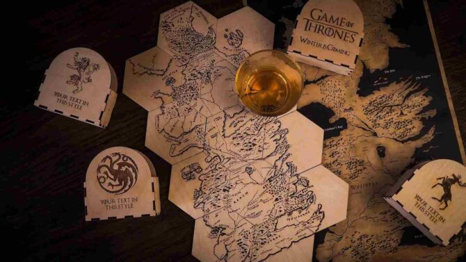 Game of Thrones Map Coasters Set of 13, Puzzle Westeros