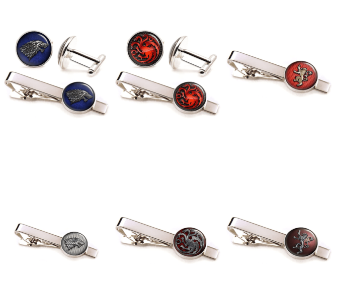 Game of Thrones Tie Clips - House Stark - Targaryen - Lannister