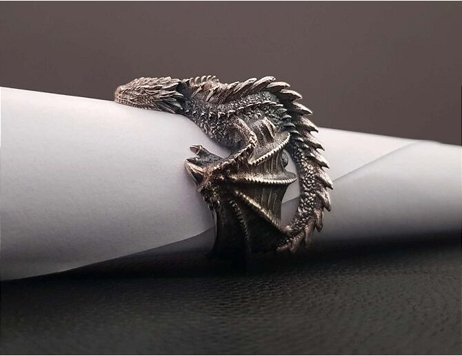Flying Dragon Ring Sterling Silver Game of Thrones House of the Dragon
