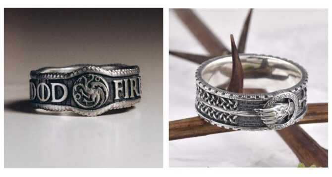Fire and Blood Ring and Hand of the King Ring Game of Thrones House of the Dragon