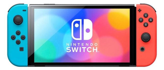 Nintendo Switch OLED Console Blue and Red Joy-Con